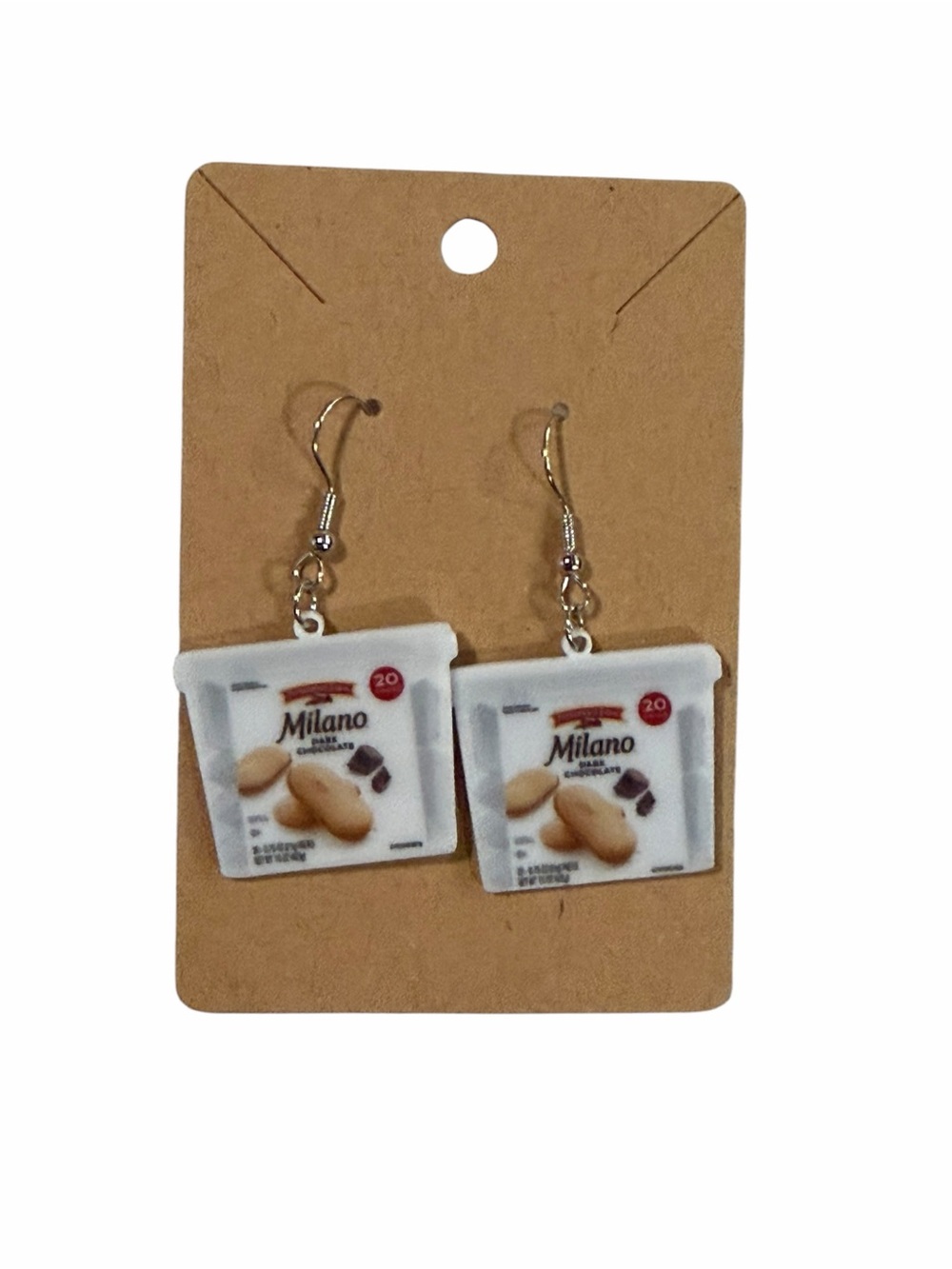 Cookie Box Novelty Dangle Earrings - White